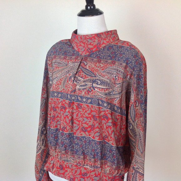 Vintage Wilroy Traveller Top Womens Large Boho Flo - Picture 3 of 6